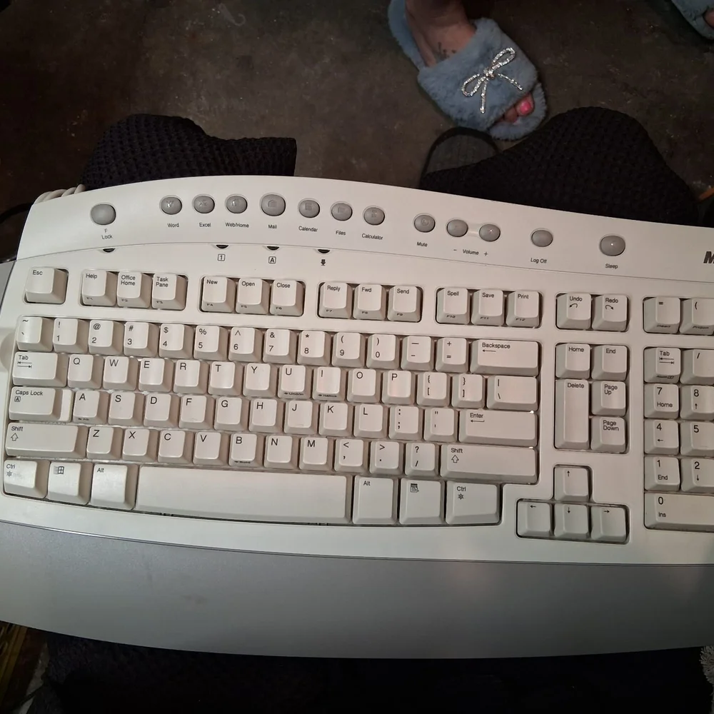 Microsoft Office Keyboard in Gray and White